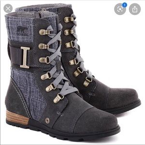 Sorel major Carly denim graphite boot